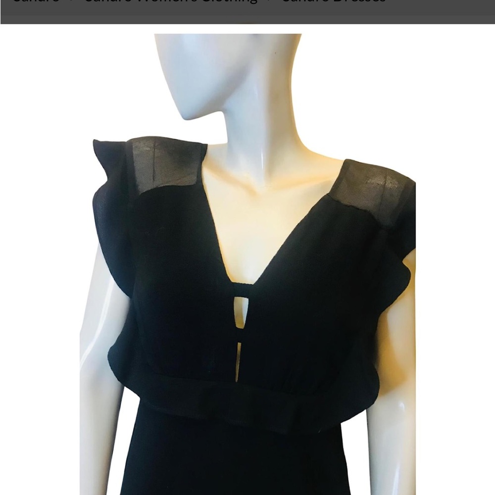 SANDRO PARIS Black V-Neck Sheath Mini Dress size 1 - Picture 14 of 16